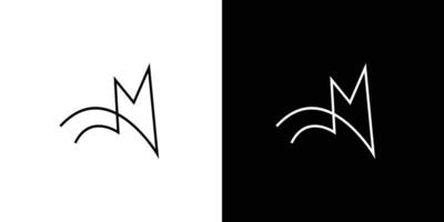 gemakkelijk en modern brief jm initialen logo ontwerp vector