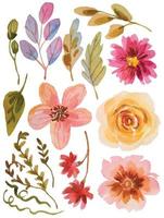 aquarel bloem elementen clipart vector