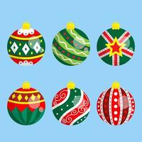 hand- getrokken Kerstmis ornament ballen element verzameling. vector