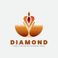 Koninklijk diamant ornament logo vector