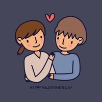 paar knuffelen in Valentijnsdag dag vector