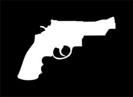 silhouet van geweer, pistool in zwart achtergrond voor logo, pictogram, website of grafisch ontwerp element. vector illustratie