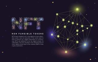 roodachtig veelkleurig licht nft behang. niet-fungible token in rgb licht effect. digitaal cryptogeld achtergrond concept. vector