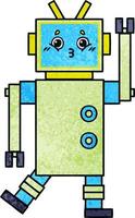 retro grunge textuur cartoon robot vector