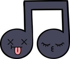 leuke cartoon muzieknoot vector