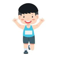 kind jongen jogging marathon ras vector