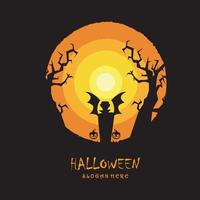 halloween logo met leuze sjabloon vector