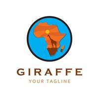creatief giraffe logo met leuze sjabloon vector