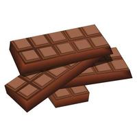 chocola bars en gesmolten chocola vector