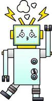 gradiënt gearceerde cartoon robot vector