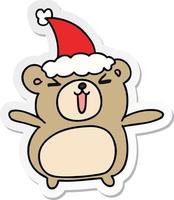 kerst sticker cartoon van kawaii beer vector