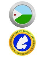 knop net zo een symbool Djibouti vlag en kaart Aan een wit achtergrond vector