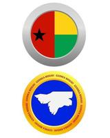 knop net zo een symbool Guinea Bissau vlag en kaart Aan een wit achtergrond vector