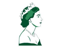 koningin Elizabeth jong gezicht portret groen Brits Verenigde koninkrijk nationaal Europa land vector illustratie abstract ontwerp