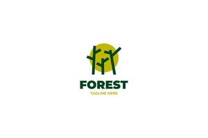 vlak bomen Woud groen natuur logo ontwerp vector illustratie idee