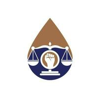 wet vuist laten vallen vorm concept logo ontwerp icoon. gerechtigheid balans in hand- logo sjabloon ontwerp. revolutie gerechtigheid logo concept. vector