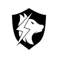 donder wolf logo ontwerp. stroom, wild dier en energie logo concept icoon vector. vector