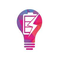 macht accu lamp vorm concept logo ontwerp sjabloon. accu macht en flash bliksem bout logo icoon. vector