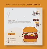 sociaal media post sjabloon in wit abstract achtergrond voor wereld voedsel dag ontwerp vector