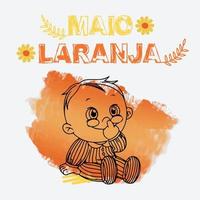 sociaal media post sjabloon van maio laranja campagne tegen geweld Onderzoek van kinderen 18 mei is dag geschreven in Portugees Brazilië vector