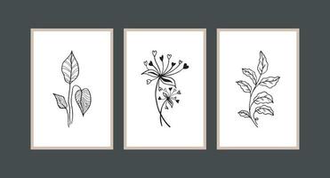 modern boho abstract trendy ontwerp als achtergrond. planten schilderen vector