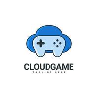 cloud game-logo-ontwerp, joystick en cloud-logo-combinatie, logo-vectorsjabloon vector