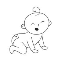 baby kruipen. handgetekende doodle pictogram voor kinderen en familie vector