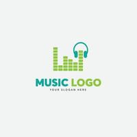 gratis logo-ontwerp voor muziek en geluid vector