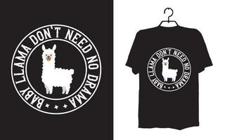 print lama t-shirt ontwerpen vector