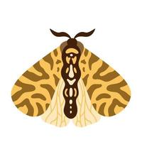 exotische vlinder, mot. tropische vliegende insecten cartoon vector hand getrokken geïsoleerde illustratie. gestileerd mystiek ontwerpelement voor afdrukken, omslag, boek, poster, kaart