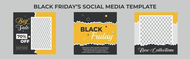 black friday super sale social media postsjabloonontwerp vector