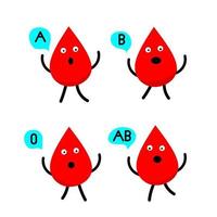 moderne vector vlakke stijl cartoon bloedgroep pictogram illustratie