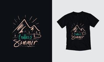 zomer vectorillustratie voor t-shirt en andere design print producties. zomer, zonsondergang, surfen, golven van de zee. vector