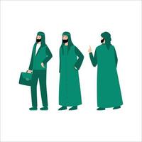 activiteiten uitvoeren die islamitische kleding vectorillustratie dragen vector