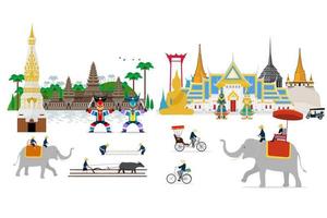 thailand land van glimlach en oriëntatiepunten reizen concept vector