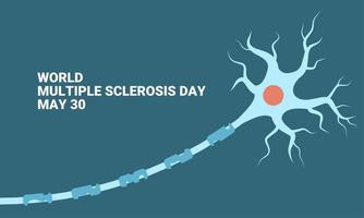 wereld multiple sclerose dag banner, vectorillustratie van neuroprotectieve schade. vector