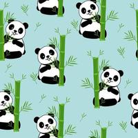 schattige panda naadloze patroon achtergrond, cartoon panda beren vectorillustratie, creatieve kinderen voor stof, inwikkeling, textiel, behang, kleding. vector