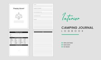 camping logboek hoog inhoud interieur ontwerp vector