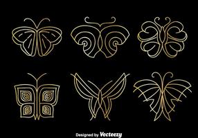 Gouden Vlinder Logo Vector Set