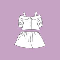 kinderkleding voor meisjes. cartoon vectorillustratie. vector