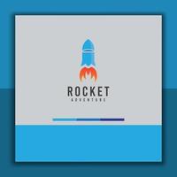 logo-ontwerpsjabloon, met raketpictogram, geschikt voor logo-ontwerp voor kinderen, volwassenen en uw bedrijf vector