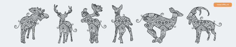 dierlijke mandala kunst. boho-stijlelementen. vector