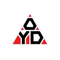 oyd driehoek brief logo ontwerp met driehoekige vorm. oyd driehoek logo ontwerp monogram. oyd driehoek vector logo sjabloon met rode kleur. oyd driehoekig logo eenvoudig, elegant en luxueus logo.