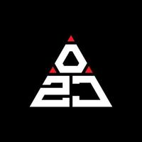 ozj driehoek brief logo ontwerp met driehoekige vorm. ozj driehoek logo ontwerp monogram. ozj driehoek vector logo sjabloon met rode kleur. ozj driehoekig logo eenvoudig, elegant en luxueus logo.