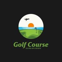 golfbaan logo ontwerpsjabloon. golfbaan logo concept vector. creatief pictogram symbool vector