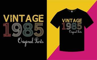 wijnoogst verjaardag 1985 grafiek t-shirt sjabloon vector