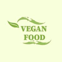 veganistisch voedsel. logo en embleem voor een natuurlijk producten bedrijf. vector voorraad illustratie. minimalisatie