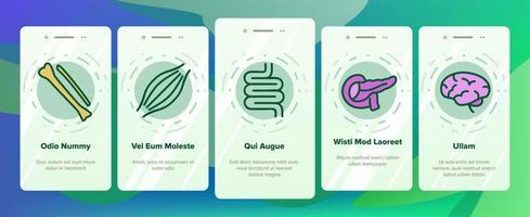 organen anatomische onboarding pictogrammen instellen vector