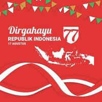 onafhankelijkheidsdag republiek indonesië. dirgahayu kemerdekaan. illustratiebanner, posterontwerp vector