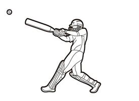 cricket speler actie cartoon sport vector